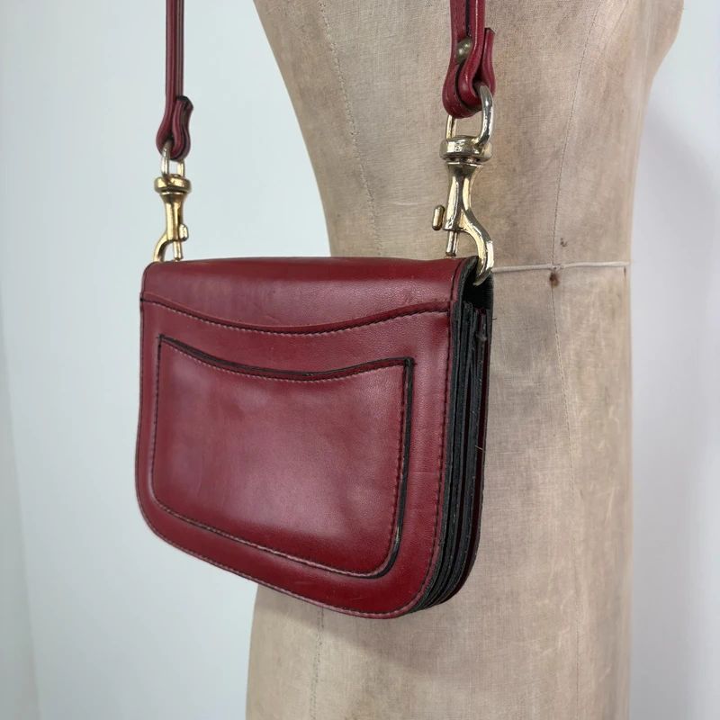 red leather shoulder bag
