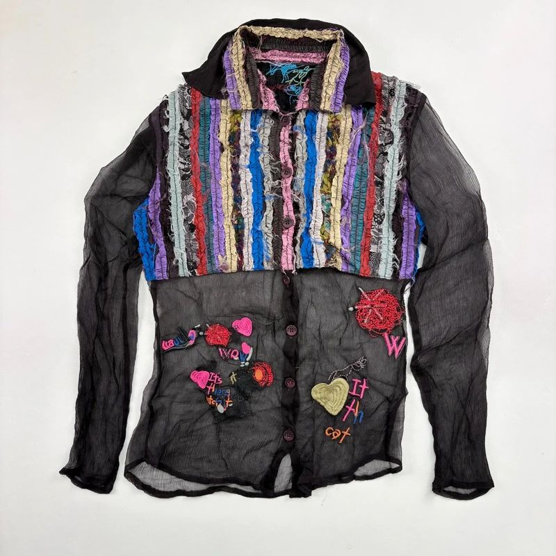Desigual embroidered Sheer Shirt