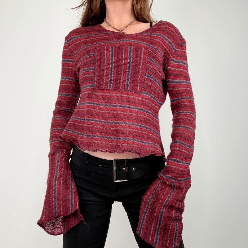 sheer mohair knit slouchy striped jumper