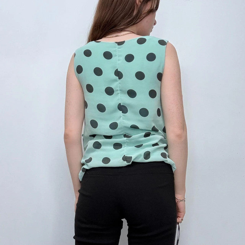 slouchy silk polka dot vest