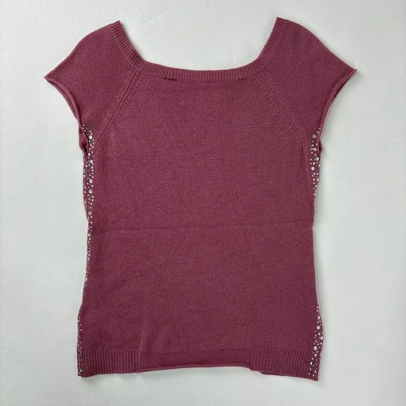 pink cashmere knitted slouchy top