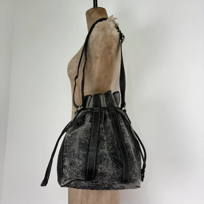 Vintage Lancel distressed leather Bucket bag