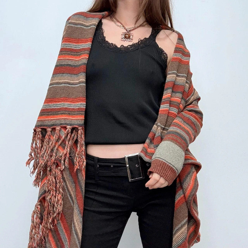 pinstripe hippie rug cardigan