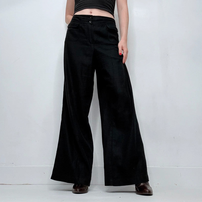 black wide leg  trousers