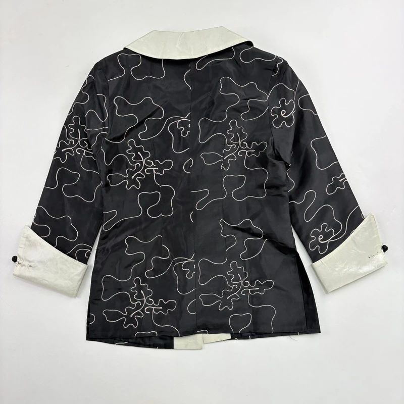 black Embroidered Silk Jacket