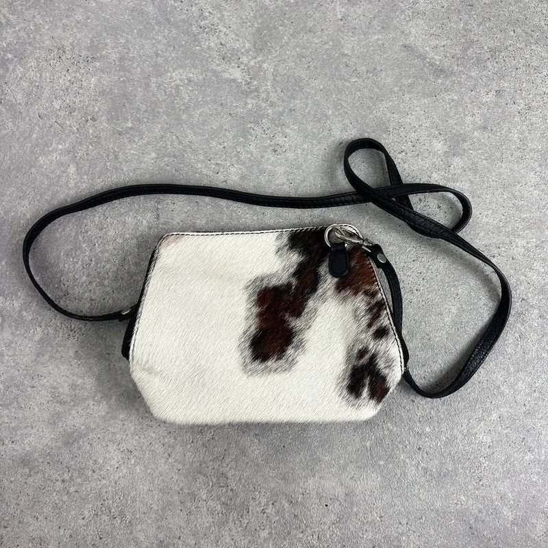 Cow-hide leather mini pouch crossbody