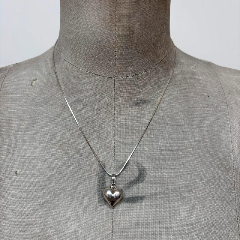 Genuine silver bubble heart necklace
