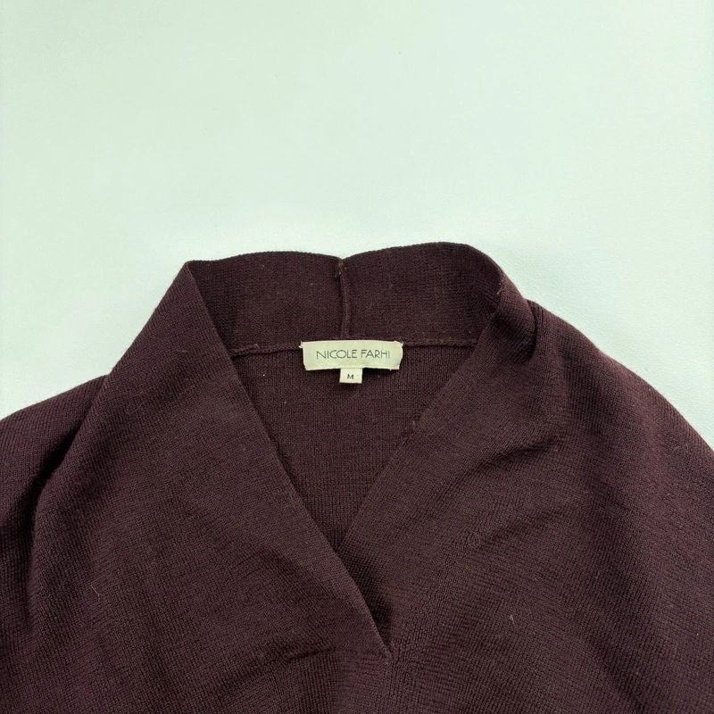 burgundy knitted slouchy wool jumper