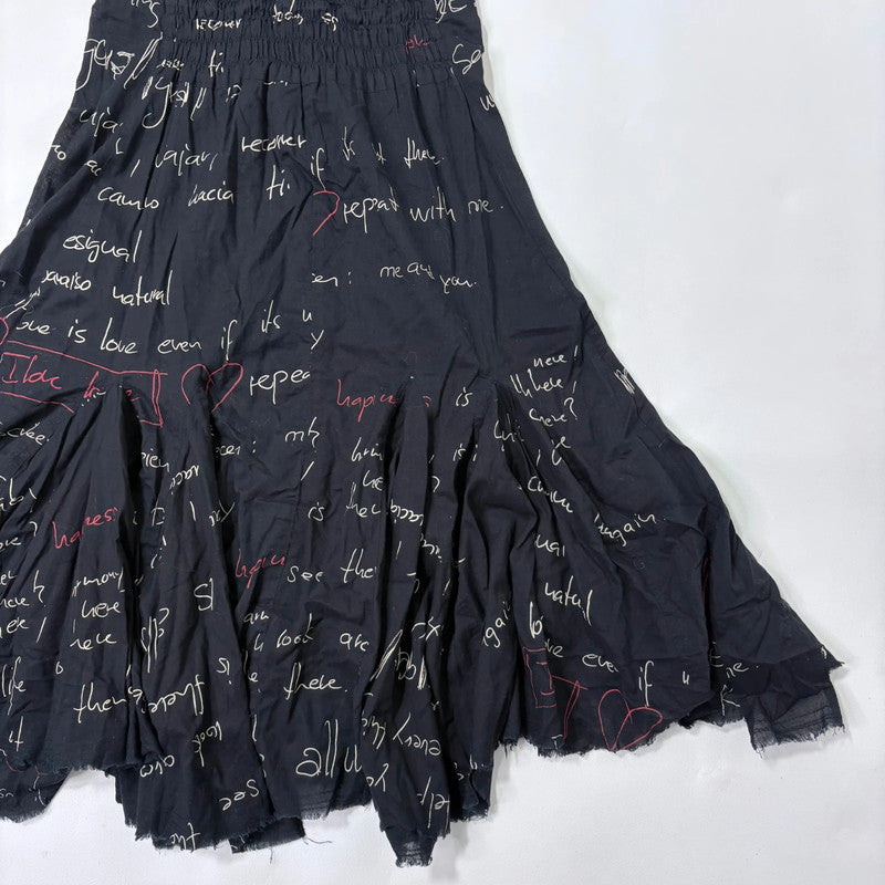 graphic printed text desigual flared dress