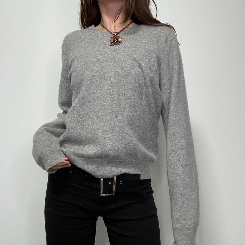 grey cashmere slouchy jumper