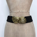 woven chunky gold metal belt