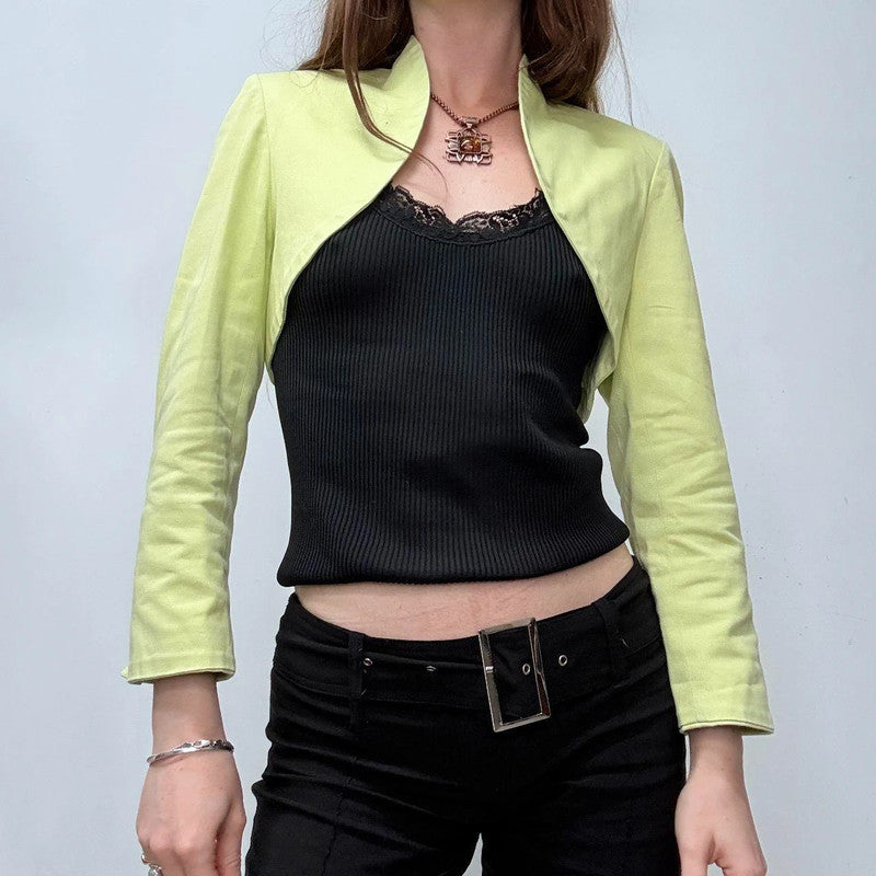 green cropped minimalist jacket