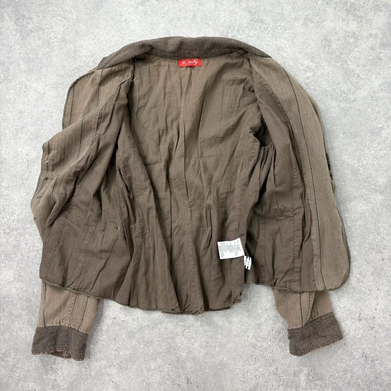 khaki tweed pinstripe fitted grunge fairy Derhy blazer