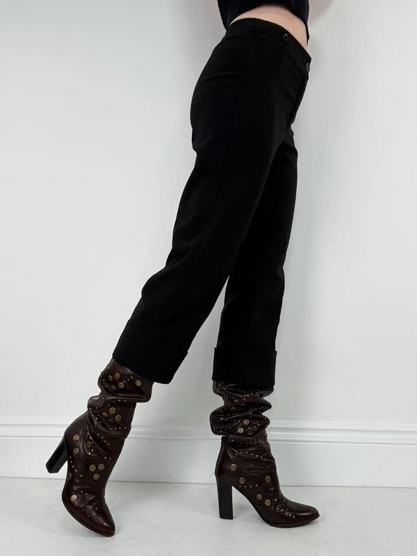 black cropped capri paints