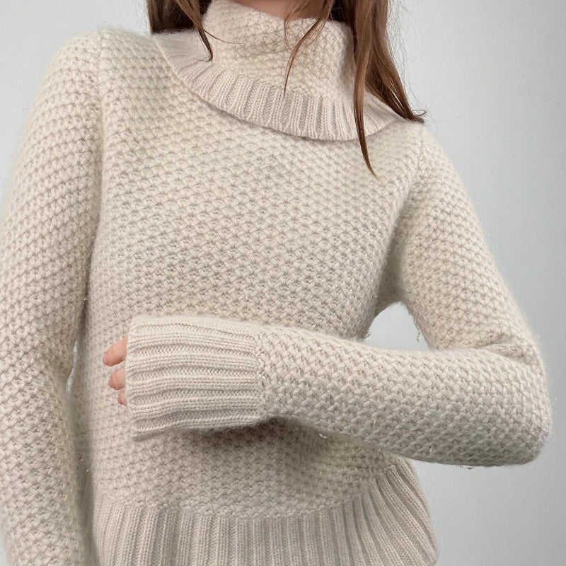 cream cashmere slouchy knit jumper