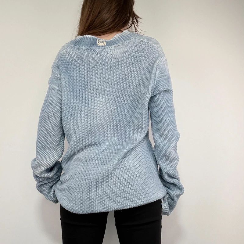 distressed chunky knit slouchy jumper
