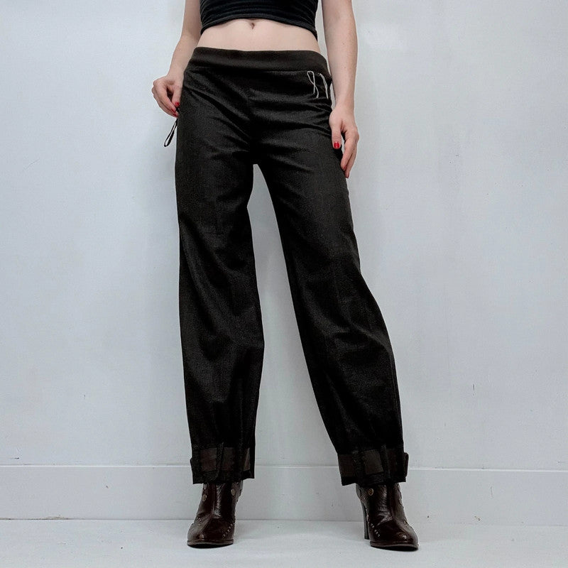 Cop Copine black pleated thick waistband trousers