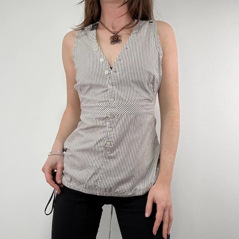 pinstripe g-star cotton cargo waistcoat shirt