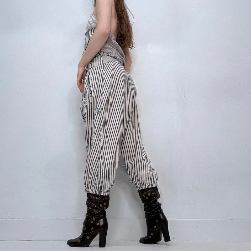pinstripe batwing slouchy dungarees