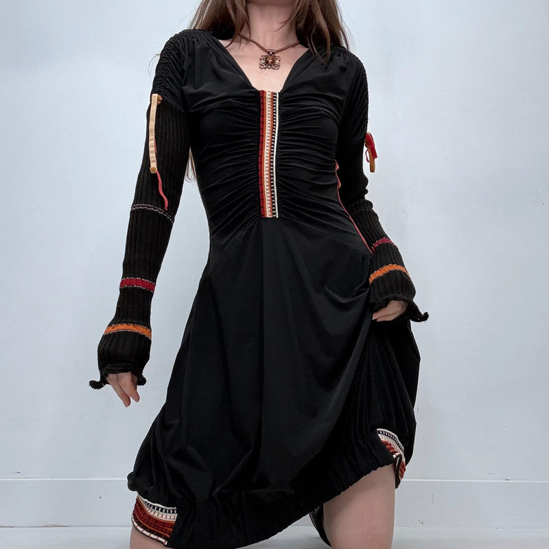 black knit grunge dress