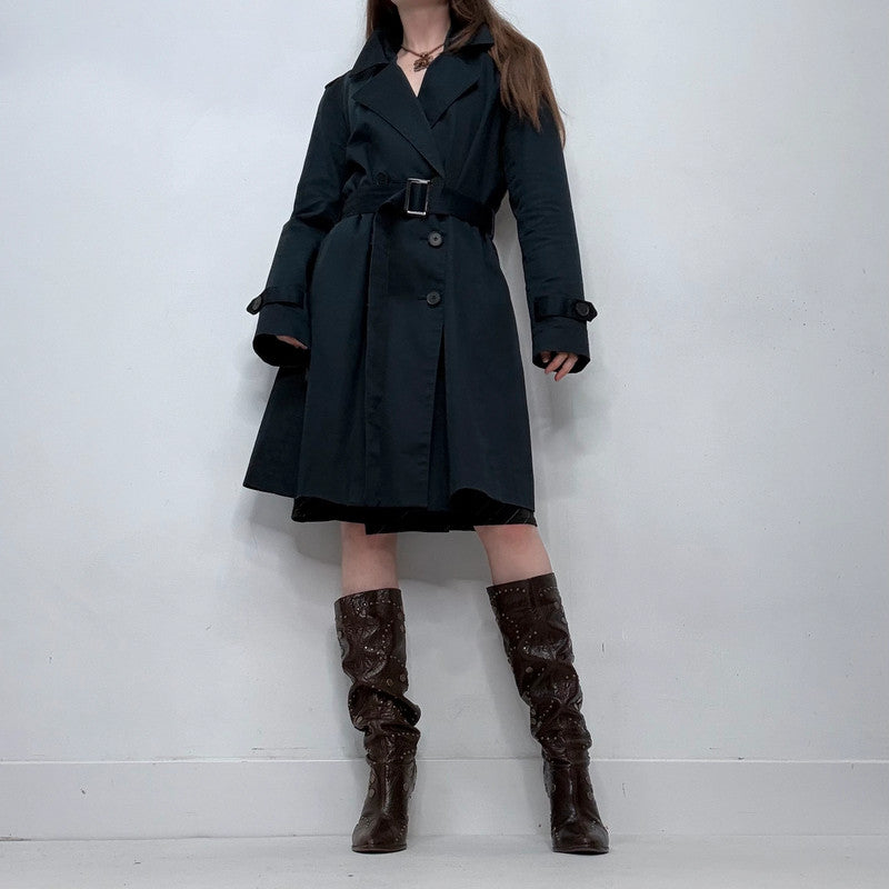 navy American vintage trench coat