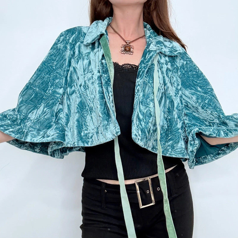 vintage flared velvet bed jacket