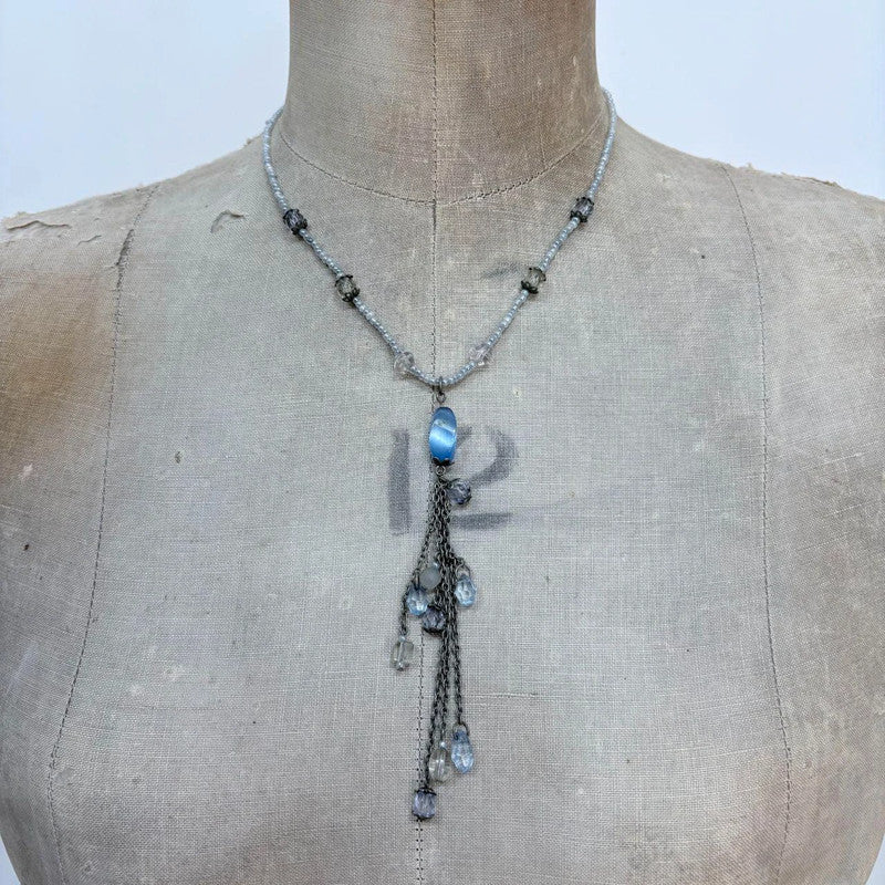 boho beaded chain necklace