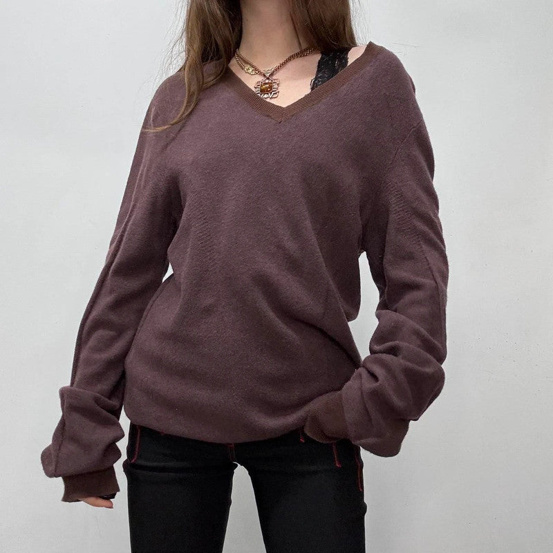 slouchy wool burgandy jumper