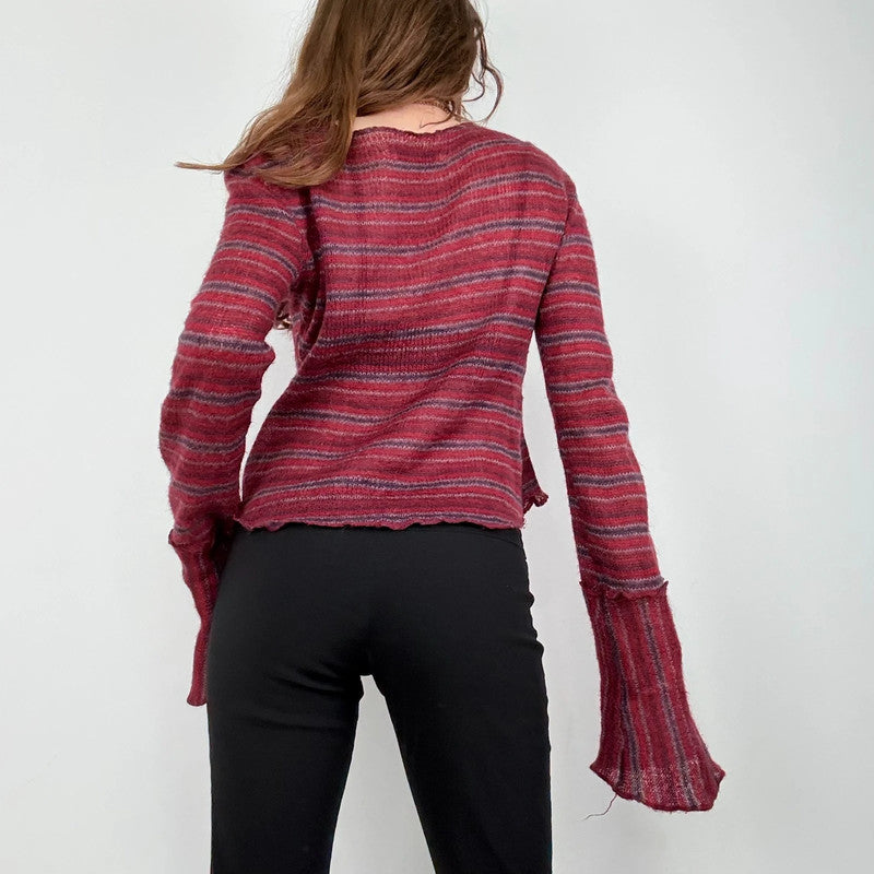 sheer mohair knit slouchy striped jumper