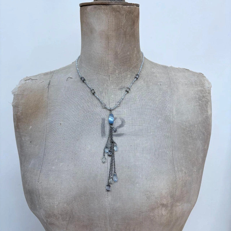 boho beaded chain necklace