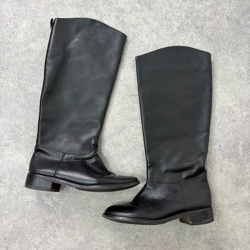 Valentino Black leather riding boots