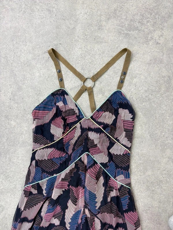 Cargo patterned layered diesel floaty grunge dress