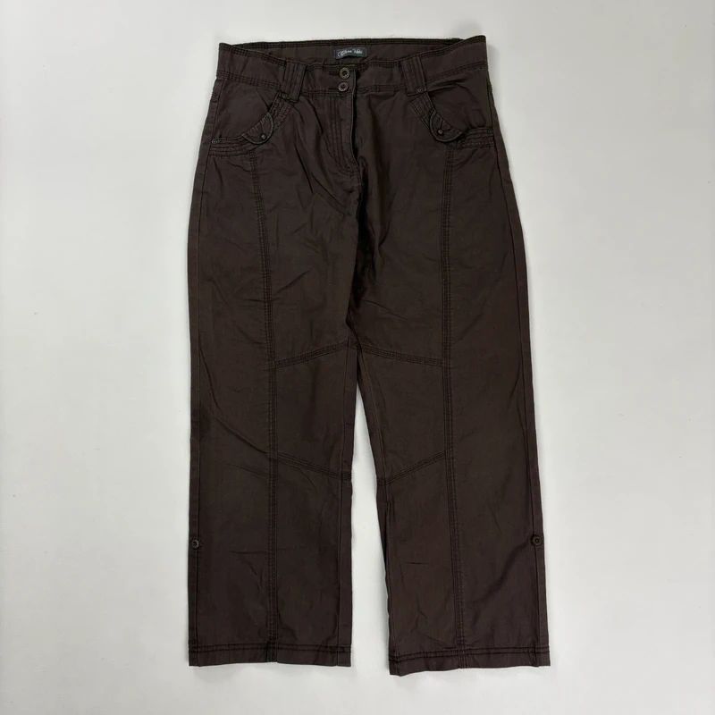 Brown utility cargo trousers