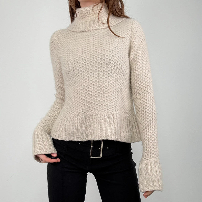 cream cashmere slouchy knit jumper