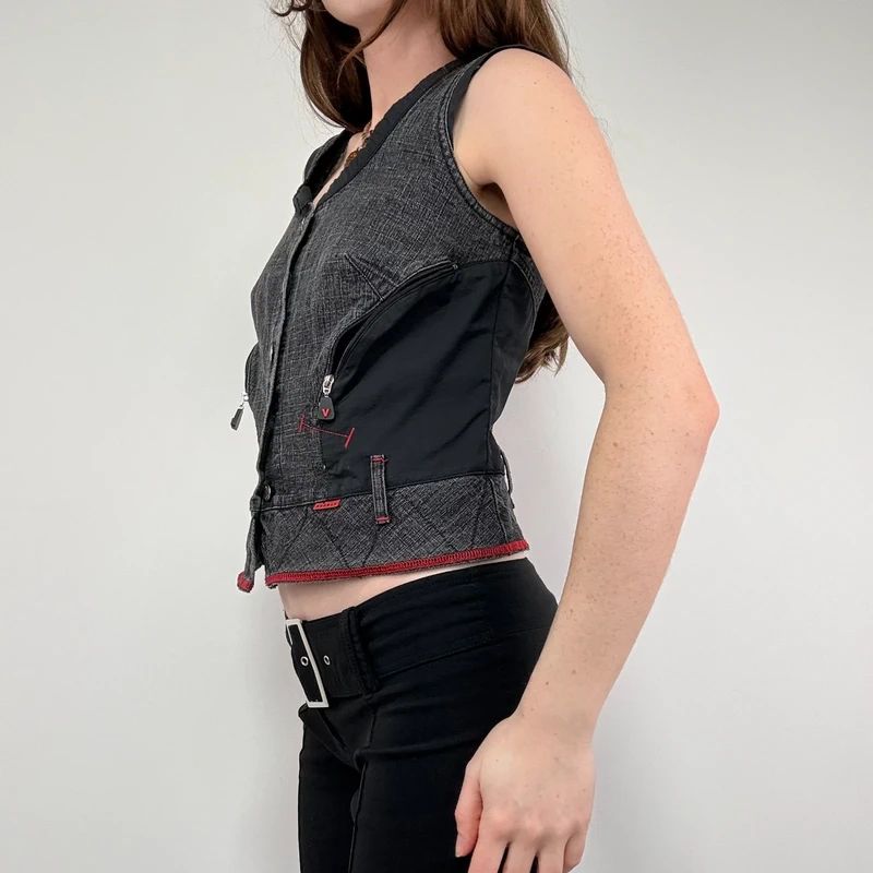 distressed structured utility vest