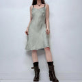 silk floaty slip appliqué dress