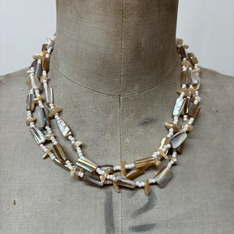 layered pearl beaded necklace