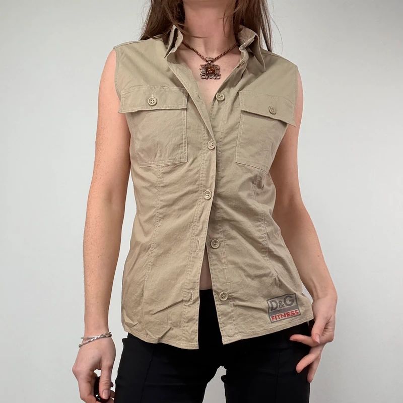 Cargo fitted tan Dolce & Gabanna shirt