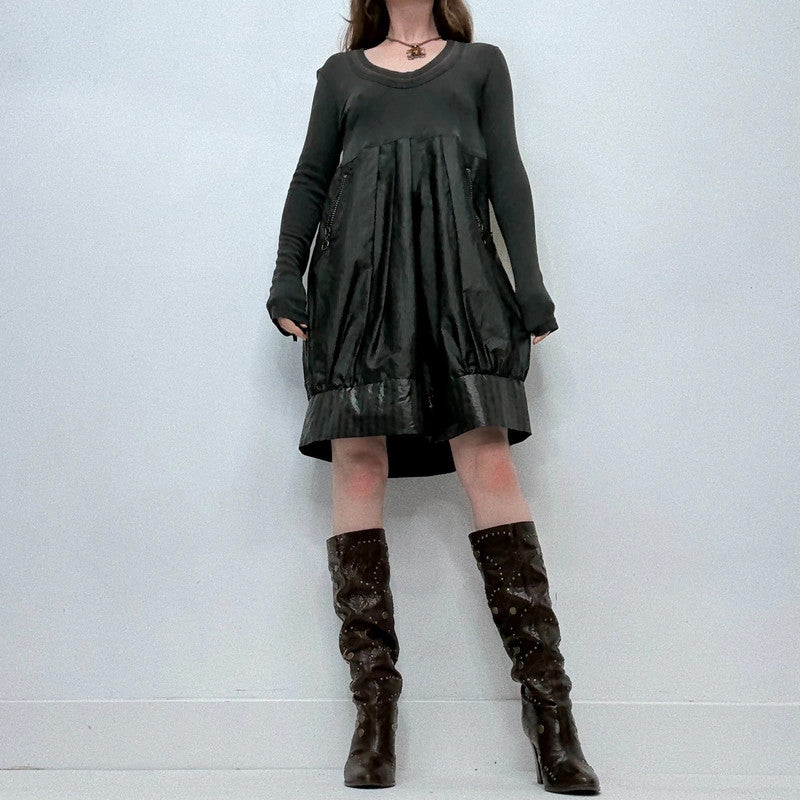 Cop Copine pleated flared puff mini dress