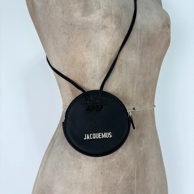 black Jacquemus Le Pitchou Round Coin Purse bag