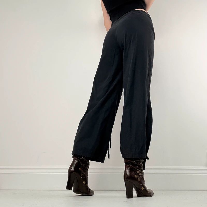 low rise wide leg capri pants