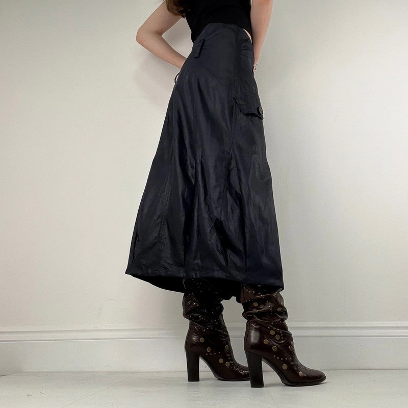 Sarah Pacini navy trench pleated skirt