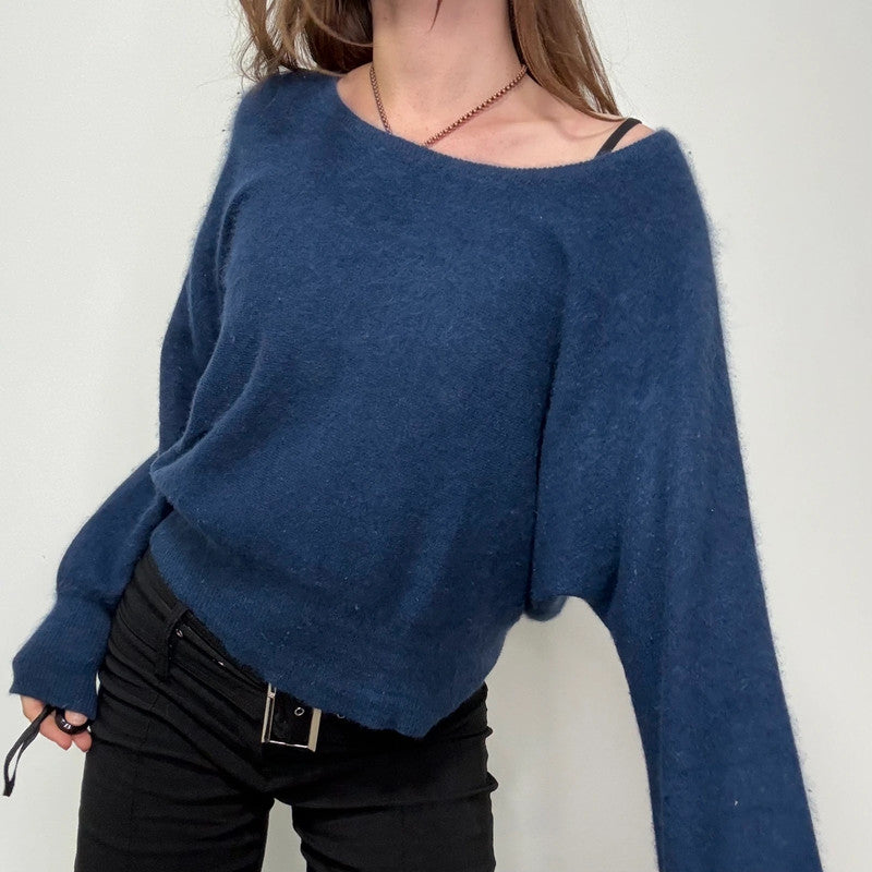 angora knitted slouchy batwing jumper