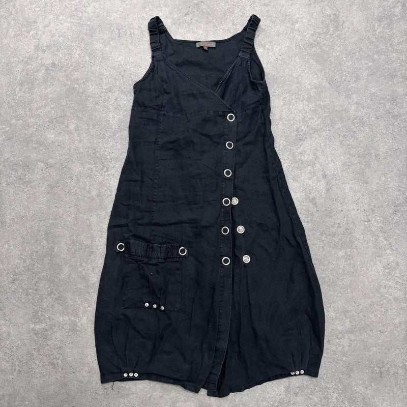 eyelet studded asymmetric dress