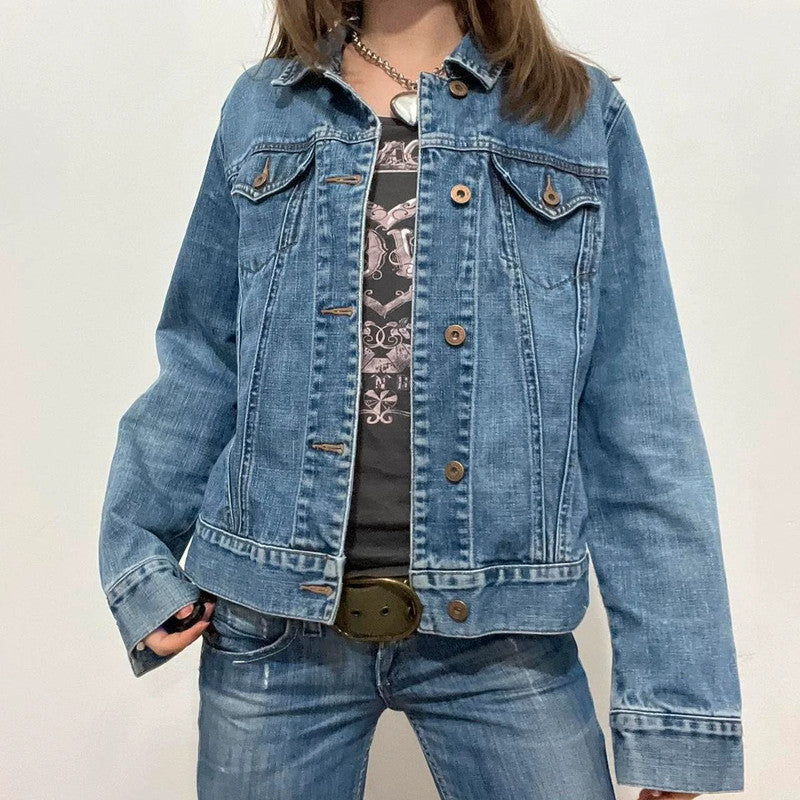 vintage distressed denim jacket