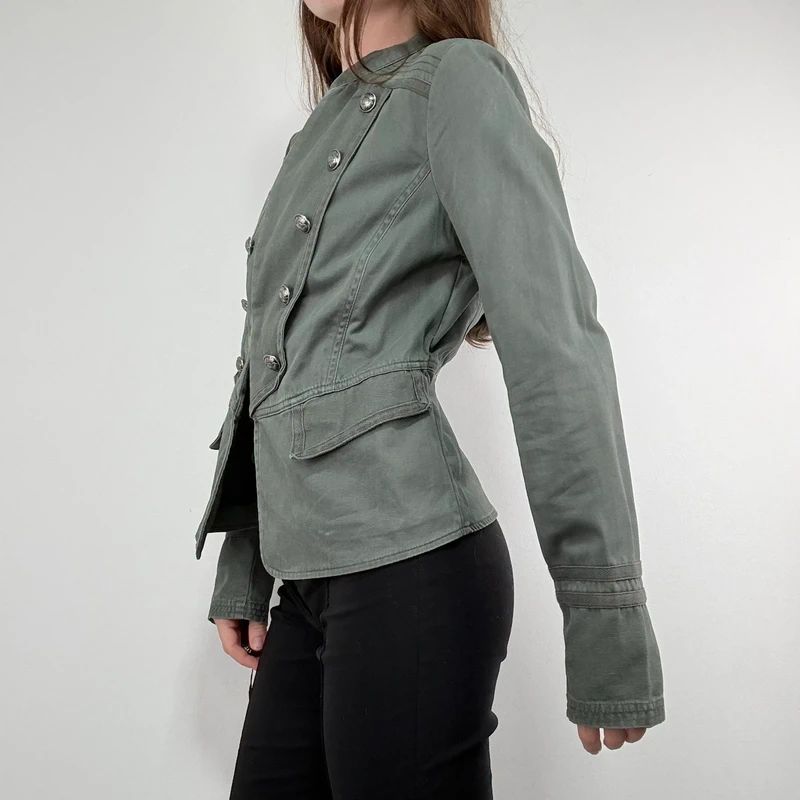 khaki military napoleonic fitted regency jacket