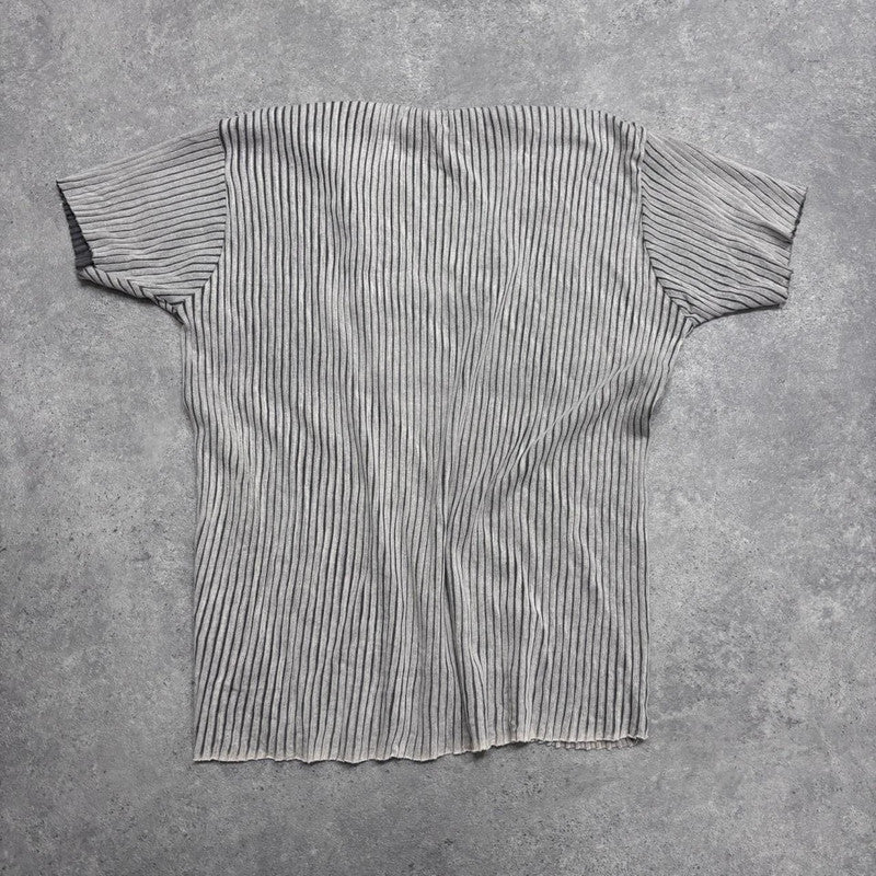 ribbed striped graphic printed tshirt