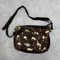 cow hide abstract gold messenger bag
