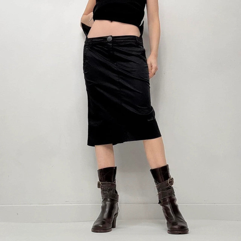 black cop copine fold over skirt