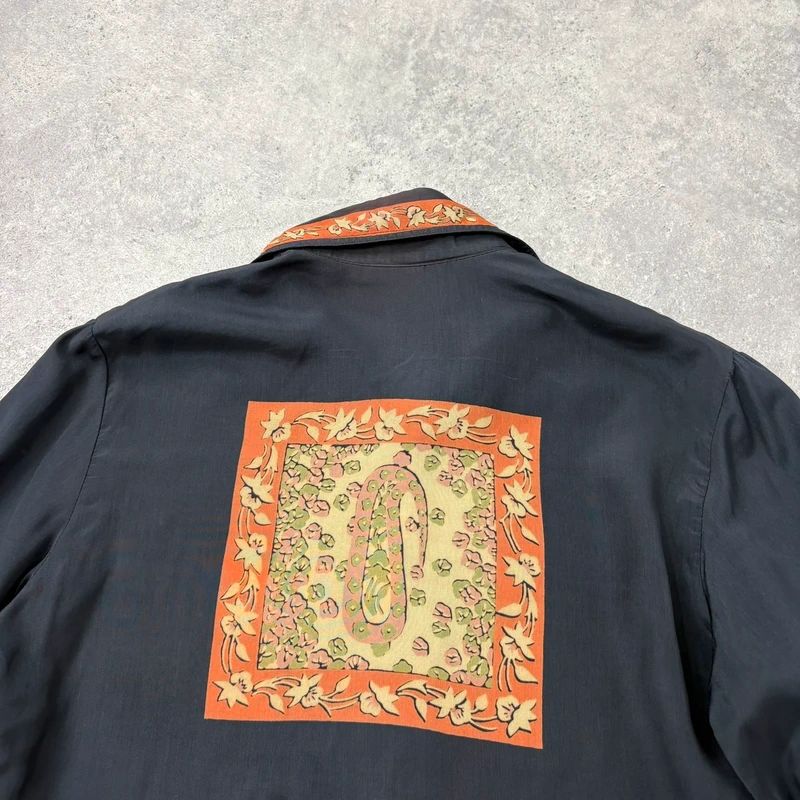 black paisley handkerchief printed shirt